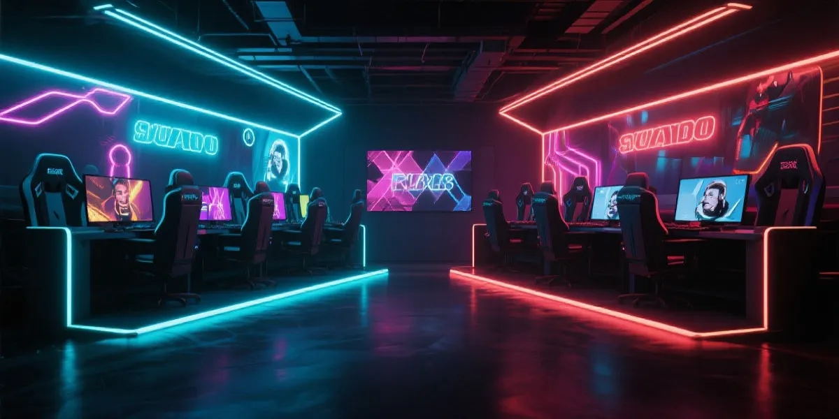 电竞赛场霓虹氛围图